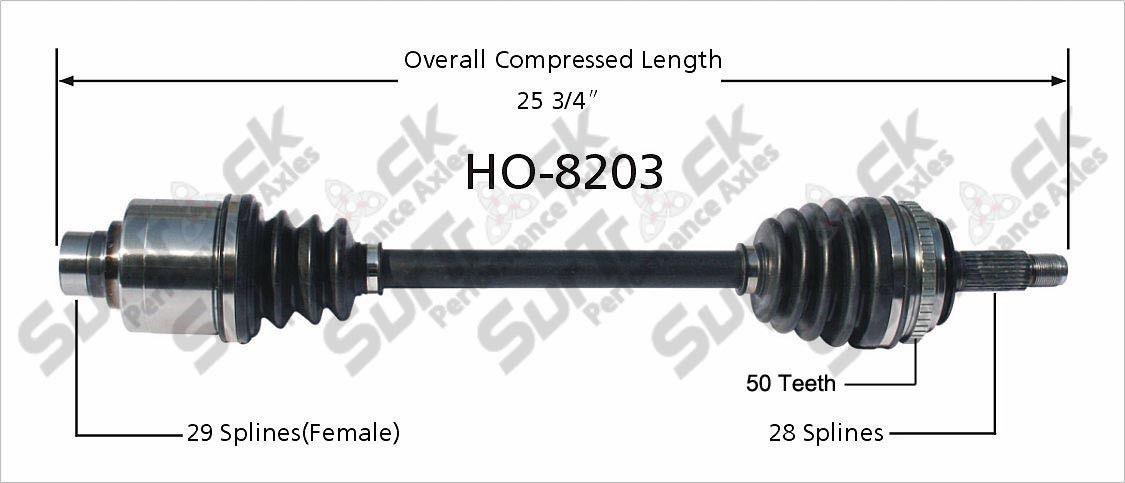 Eje CV-Nuevo delantero derecho HO-8203 se adapta a 01-02 MDX 03-04 Pilot 