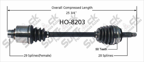 CV Axle Shaft-New Front Right HO-8203 Fits For 01-02 MDX 03-04 Pilot