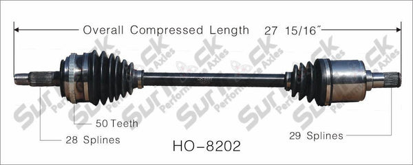 CV Axle Shaft-New Front Left HO-8202 Fits For 01-02 MDX 03-04 Pilot Drivers Side