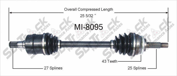 CV Axle Shaft-New Front Right SurTrack MI-8095