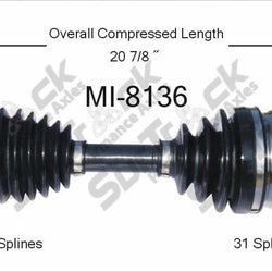 CV Drive Axle Shaft Brand New Fits Durango MI8136 PRO DATE To 9/00 4WD