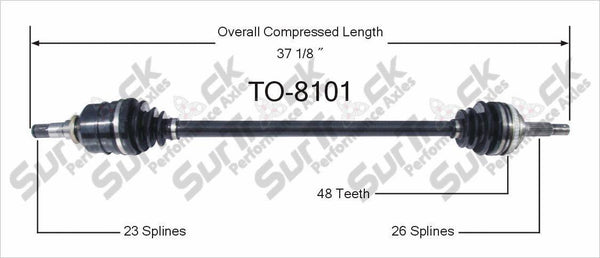1994-1997 Toyota Celica ST 1.8L Passengers Side New CV Drive Axle Shaft