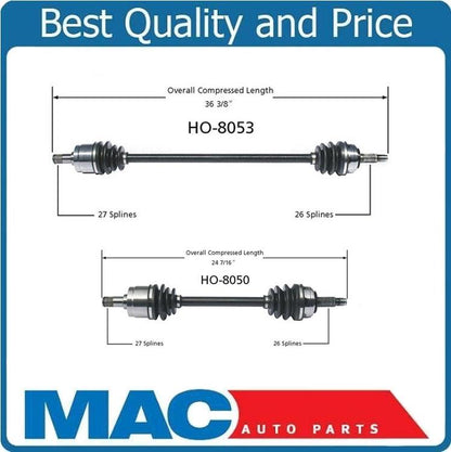 HO-8053 8050 CV Axle Shaft Front L & R Fits 86-89 Accord 2.0L Automatic Trans