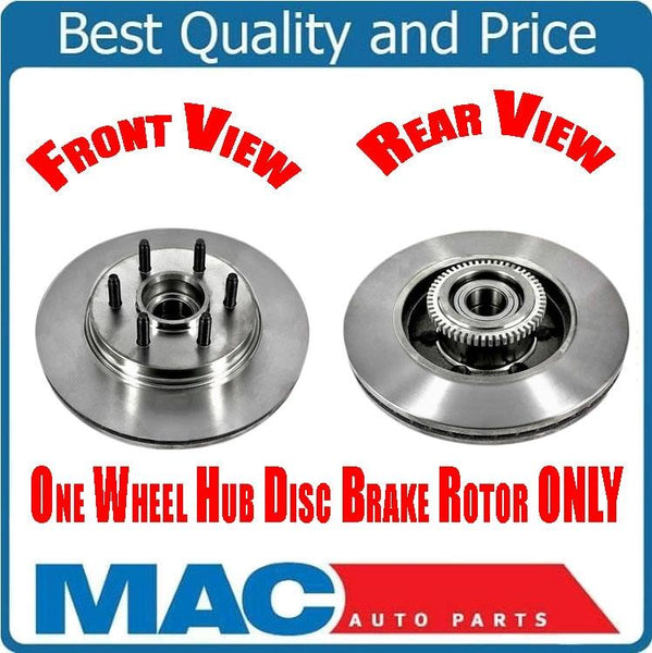 (1) Front Rotor & Hub Wheel Bearing For Ford 04-08 F150 2 Wheel Drive 6 Stud