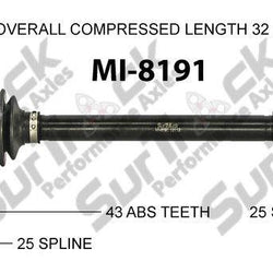 SurTrack MI-8191 CV Axle Shaft - New, Front Left 04-08 Galant D/S