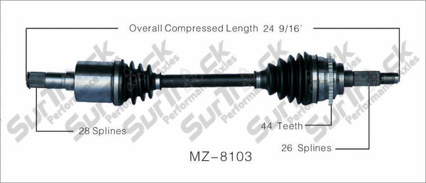 CV Axle Shaft-New Front Left MZ-8103 D/S Manual Transmission Call Check Info