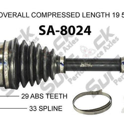 Eje SA-8024 CV - Nuevo, delantero izquierdo o derecho Llame al cliente Ck Fitment 