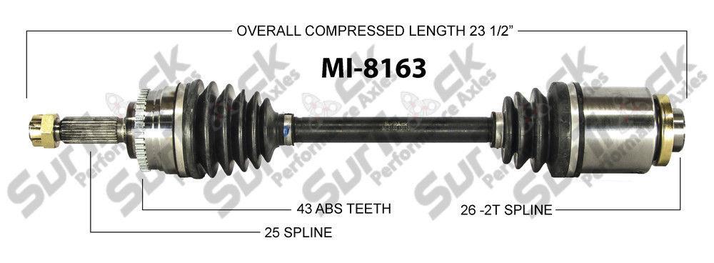 CV Axle Shaft-New Front Right MI-8163 fits 03-05 Mitsubishi Eclipse P/S V6 3.0L