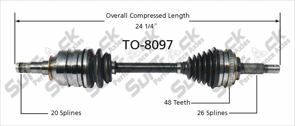 Eje CV - Nuevo delantero TO-8097 se adapta a Toyota RAV4 D/S FWD 96-00 solo con automático 