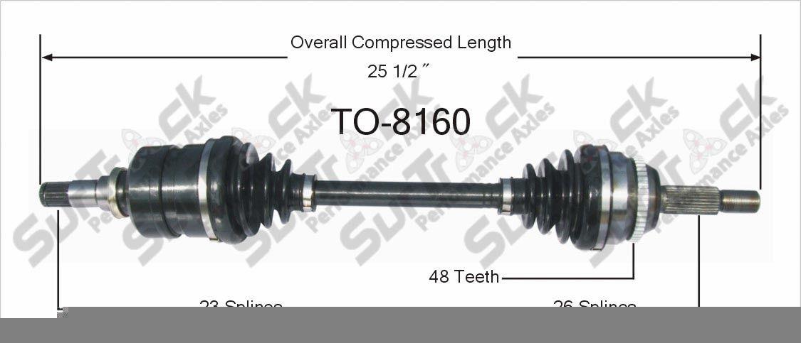 100% New Complete CV Axle Shaft for 03-08 D/S Matrix Front Wheel Dr Automatic