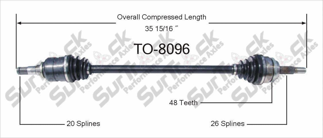 CV Axle Shaft-New TO-8096 03-08 Corolla 1.8L P/S With Manual Transmission