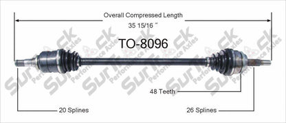 CV Axle Shaft-New TO-8096 03-08 Corolla 1.8L P/S With Manual Transmission