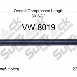 CV Axle Shaft-New Front Right SurTrack VW-8019 P/S 90MM 3.75 INCH IB Joint