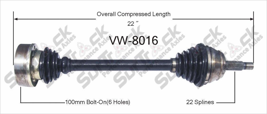 CV Axle Shaft-New Front Left VW-8016 95-02 Cabrio With Manual Transmission D/S