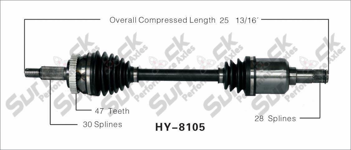 CV Axle Shaft-New Front Left SurTrack HY-8105 06-10 Sonata 3.3L Drivers Side