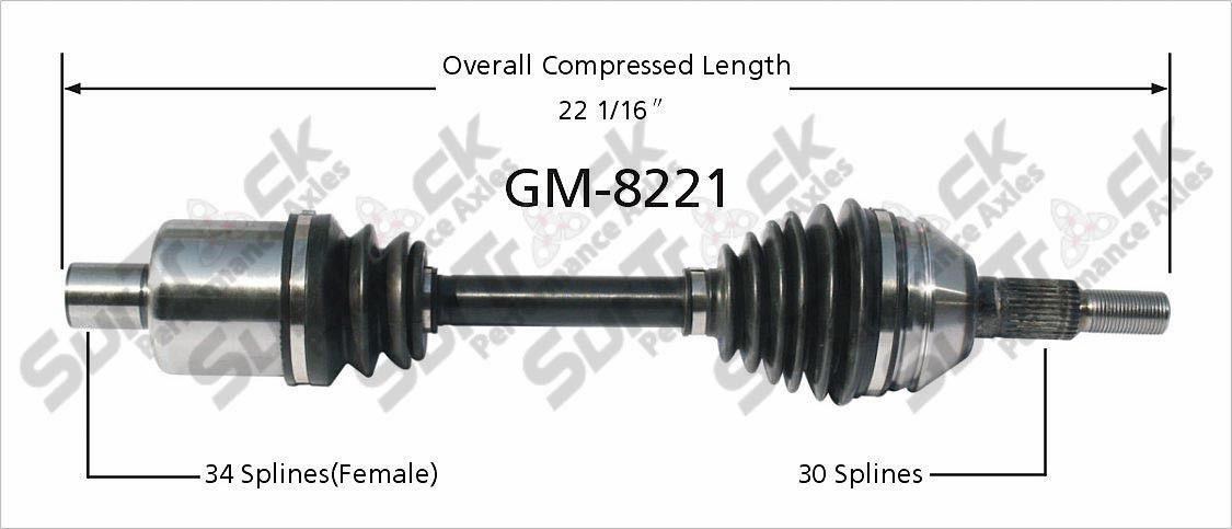 Eje CV-Nuevo delantero izquierdo SurTrack GM-8221 W Auto Call Customer Ck Info 