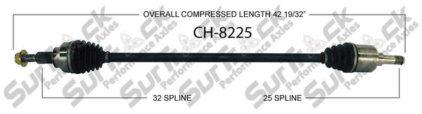 SurTrack CH-8225 CV Axle Shaft - New, Front Right 07-08 Pacifica 3.8L AWD & FWD