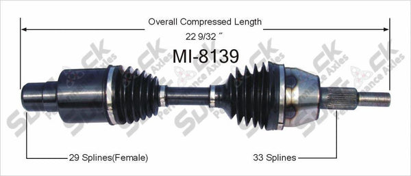 Eje CV nuevo delantero izquierdo o derecho MI-8139 para Durango 04-09 07-09 Aspen 