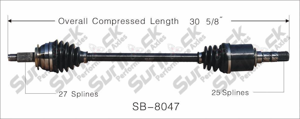 CV Axle Shaft-New Front-Left/Right SurTrack SB-8047 Outback 08-12 WRX STi