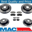 For 2007-2012 Acura RDX All Wheel Drive F & R Brake Rotors Ceramic Pads