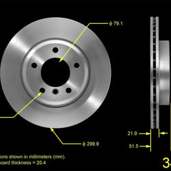 Two (2) Front Disc Brake Rotors for 2001-2005 BMW325i