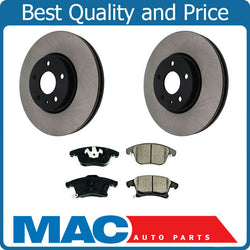 Front Brake Disc Rotor Rotors & Brake Ceramic Pad Pads for 2013-2014 Ford Fusion