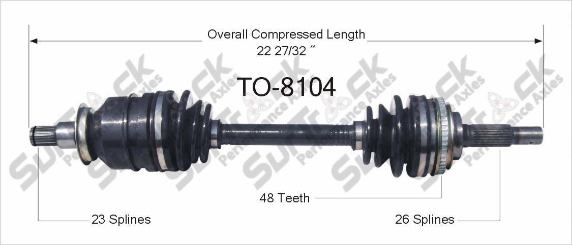 CV Axle Shaft-New Front Right Sur Tx TO-8104 Fits 96-00 Rav 4 AWD 4x4 Pass Side