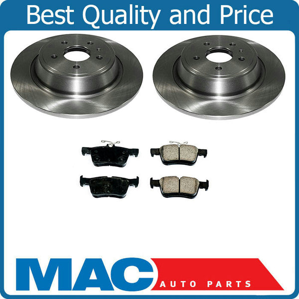 Rear Brake Disc Rotor Rotors & Brake Ceramic Pad Pads for 2013-2014 Lincoln MKZ