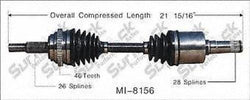 SurTrack MI8156 CV Axle Assembly Fits 03-08 PT Cruiser With Manual Trans