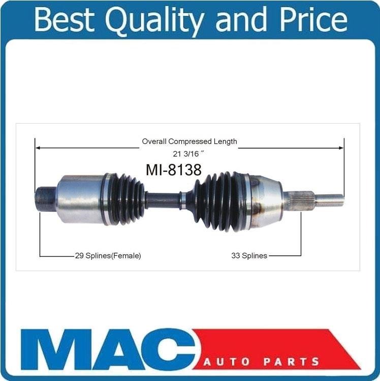 (1) CV Axle Shaft - New, Front-Left or Right Fits 05-10 Dakota 4x4
