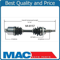 Front RIght CV Axle Shaft For Chrysler PT Cruiser 2.4L Turbo Manual Transmission