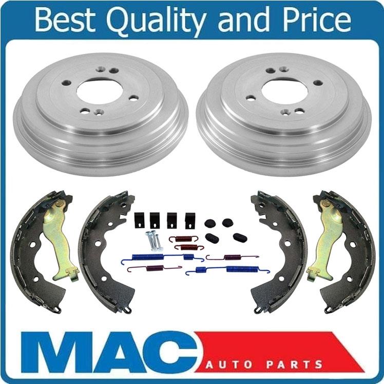 (2) Brake Drums Shoes & Brake Springs For 06-11 Kia Rio & 07-11 Hyundai Accent