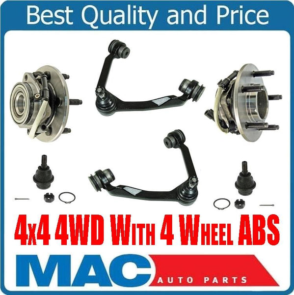 00-03 F150 4x4 4W ABS (2) Front Hub Wheel Bearing Upp Control Arms Ball Joints