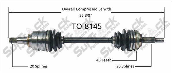 CV Axle Shaft-New Front Left TO-8145 fits 94-99 Toyota Celica GT 2.2L Automatic