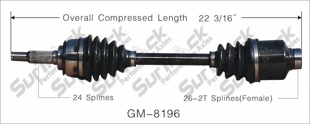Eje CV-Nuevo delantero derecho SurTrack GM-8196 Spectrum Turbo I-Mark 