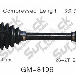 Eje CV-Nuevo delantero derecho SurTrack GM-8196 Spectrum Turbo I-Mark 