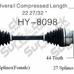 CV Axle Shaft-New Front Right HY-8098 fits 03-08 Hyundai Tiburon No 4 Speed