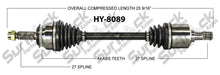 Eje CV, nuevo delantero izquierdo HY-8089, compatible con Tiburon 03-08, transmisión manual de 5 velocidades 