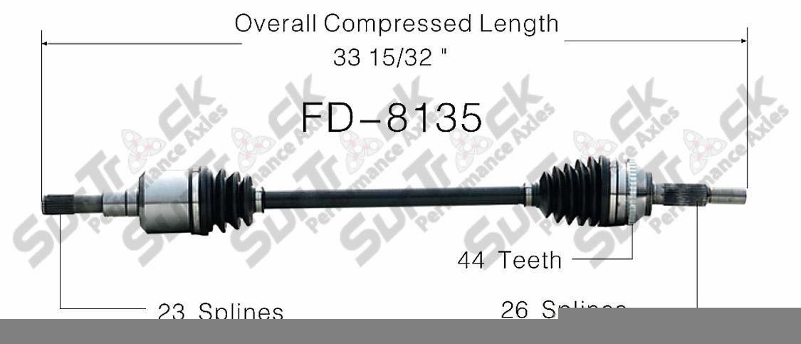 CV Axle Shaft- Rear Right SurTrack FD-8135 Fits P/S Rear Escape 01-07 REAR