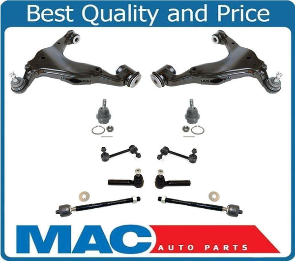 05-13 Tacoma Lower Control Arms 4x4 & PreRunner RWD Tie Rods Ball Joints 10Pc