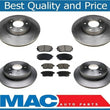 For 07-10 Ford Edge Front Wheel Drive Only F & R Brake Disc Rotors & Ceramic Pad