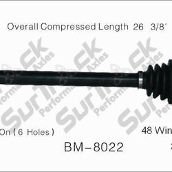 CV Axle Shaft-New Rear Right REF# BM-8022 Fits 01-06 325I 03-05 Z4