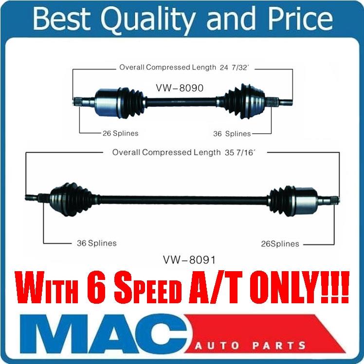 Complete Front Axles for Beetle 2003-2005 6 Speed Automatic Transmission ONLY