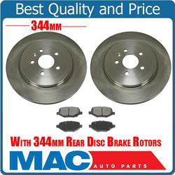 (2) Rear Disc Brake Rotors BR901160 121.65137 Fits 13-16 H/D Exporer MKT 344MM