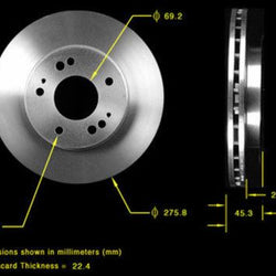 Rotor de freno de disco delantero (2) 31003 Se adapta a 3000GT no Turbo FWD 