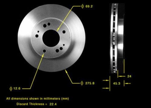 Rotor de freno de disco delantero (2) 31003 Se adapta a 3000GT no Turbo FWD 