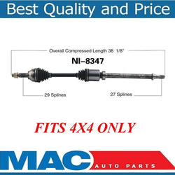 P/S New CV Axle Fits ALL WHEEL DRiVE 4x4 ONLY For Nissan Rogue 08-15 2.5L