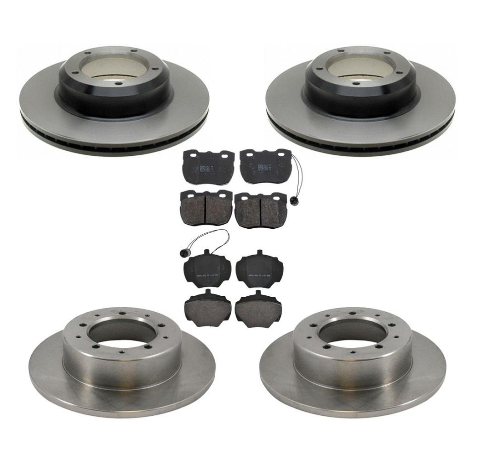 Front Rear Disc Brake Rotors w Brake Pads for Land Rover Range Rover 1990-1995