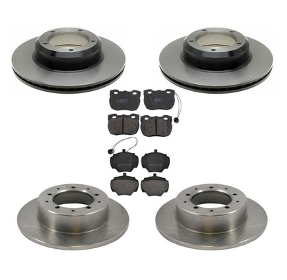 Front Rear Disc Brake Rotors w Brake Pads for Land Rover Range Rover 1990-1995
