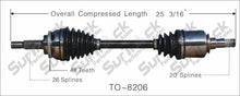 Eje CV-Nuevo delantero izquierdo TO-8206 D/S 03-06 Vibe 1.8LW Transmisión manual de 6 velocidades 